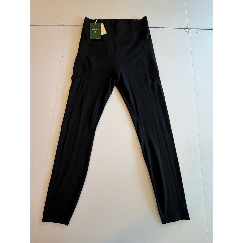 Halara Black Crossover V-Waist Scrunch Butt Pockets 7/8 Leggings Womens Small